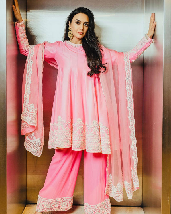 Looking for this same colour beautiful Designer Suit on Havy Silk Febric